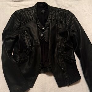 Topshop Black Leather Jacket